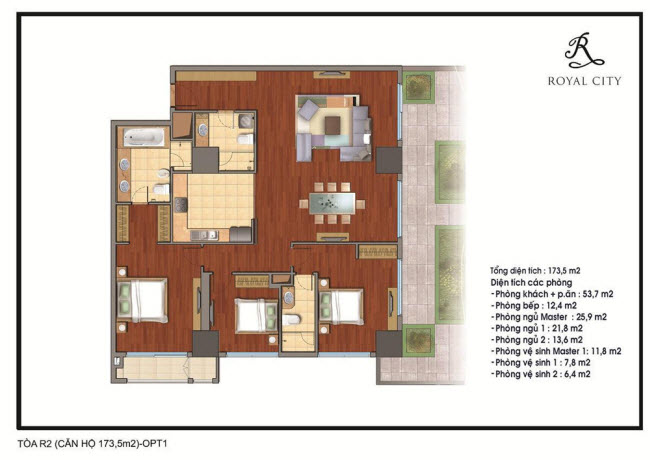 Mặt bằng căn 173.5m2