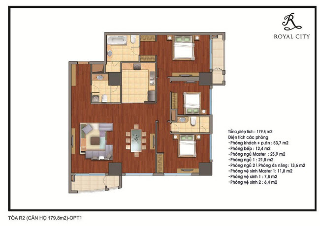 Mặt bằng căn 179.8m2