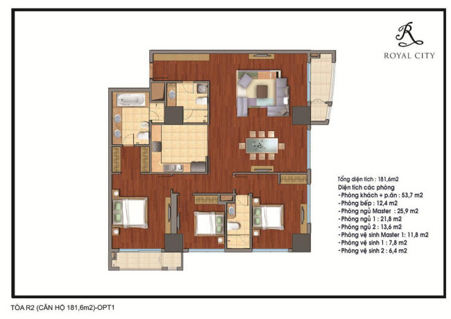 Mặt bằng căn 181.6m2