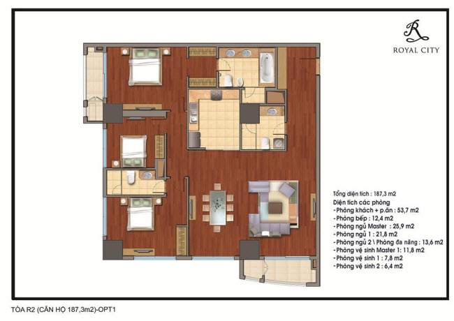 Mặt bằng căn 187.3m2