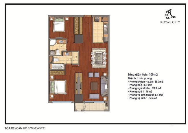 Mặt bằng căn hộ 109m2