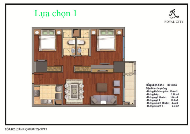 Mặt bằng căn 89.8m2