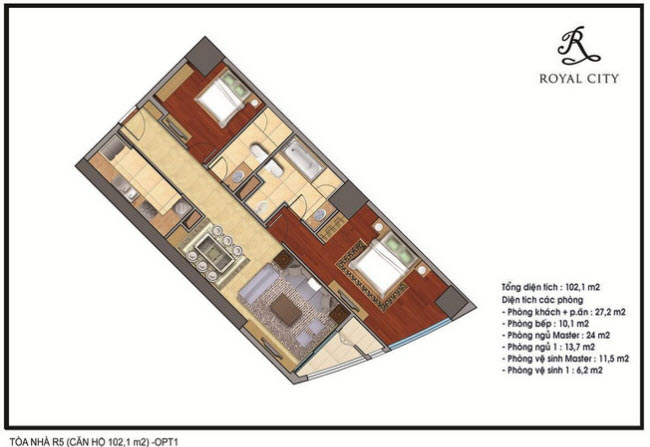 Mặt bằng căn hộ 102,1m2