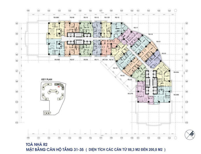 Floor layout of Apartments from 31-35 floor