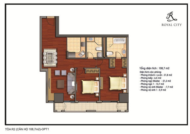 Mặt bằng căn 108.7m2