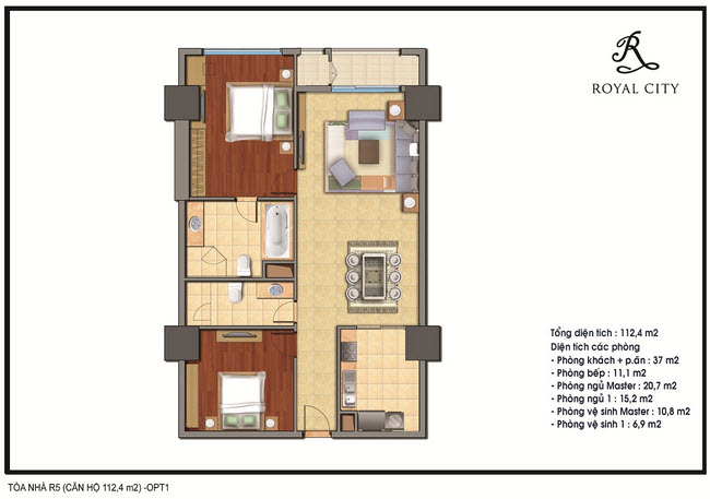 Mặt bằng căn hộ 112.4m2