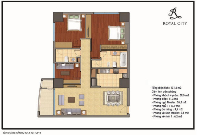 Mặt bằng 131.4m2