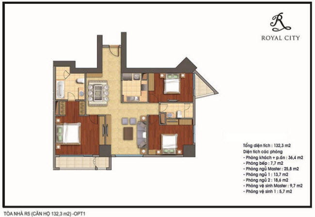 Căm hộ 132.3m2