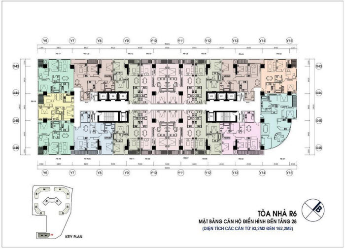 Layout Of R6 Building In Vinhomes Royal City