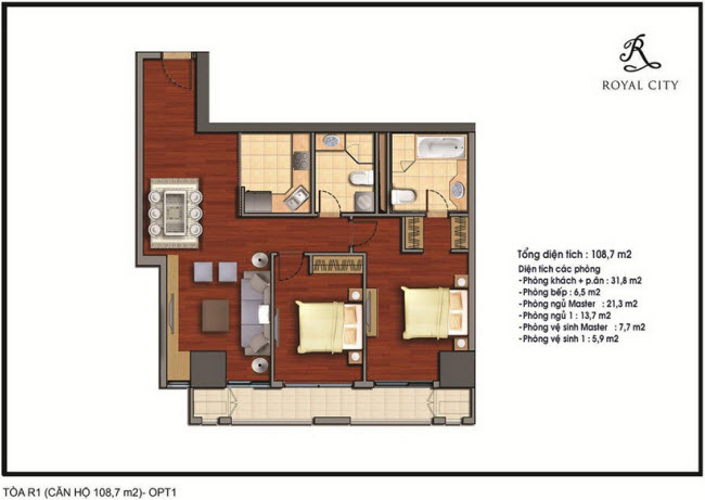 Mặt bằng căn hộ 108m2